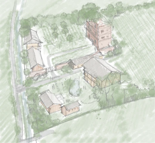 Aerial view of the Indigenous Knowledge Center